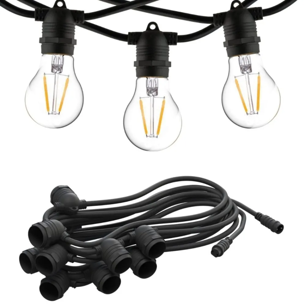 Girlanda ogrodowa FESTOON LIGHTS 6m czarna 10xE27 * Nowodvorski New