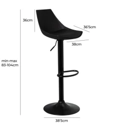 Hoker regulowany czarny skórzano-metalowy 104 cm