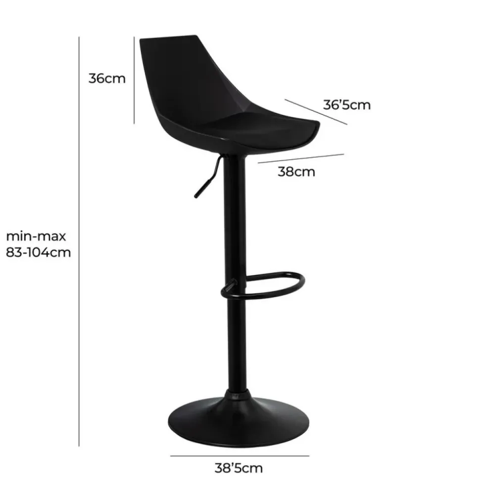 Hoker regulowany czarny skórzano-metalowy 104 cm