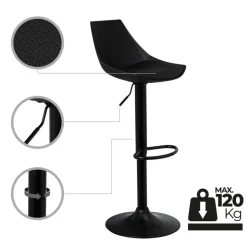 Hoker regulowany czarny skórzano-metalowy 104 cm