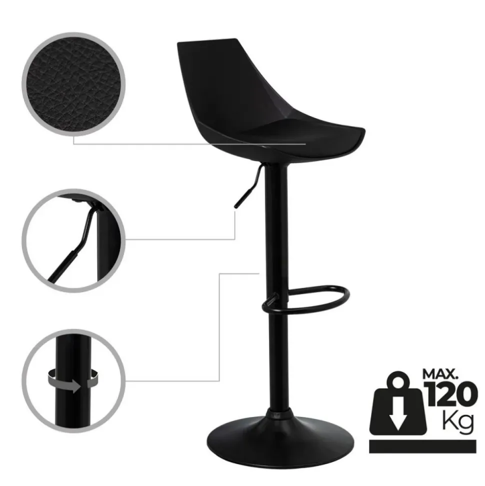 Hoker regulowany czarny skórzano-metalowy 104 cm