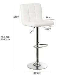 Hoker biały skórzano-metalowy 113 cm * HowHomely Discount
