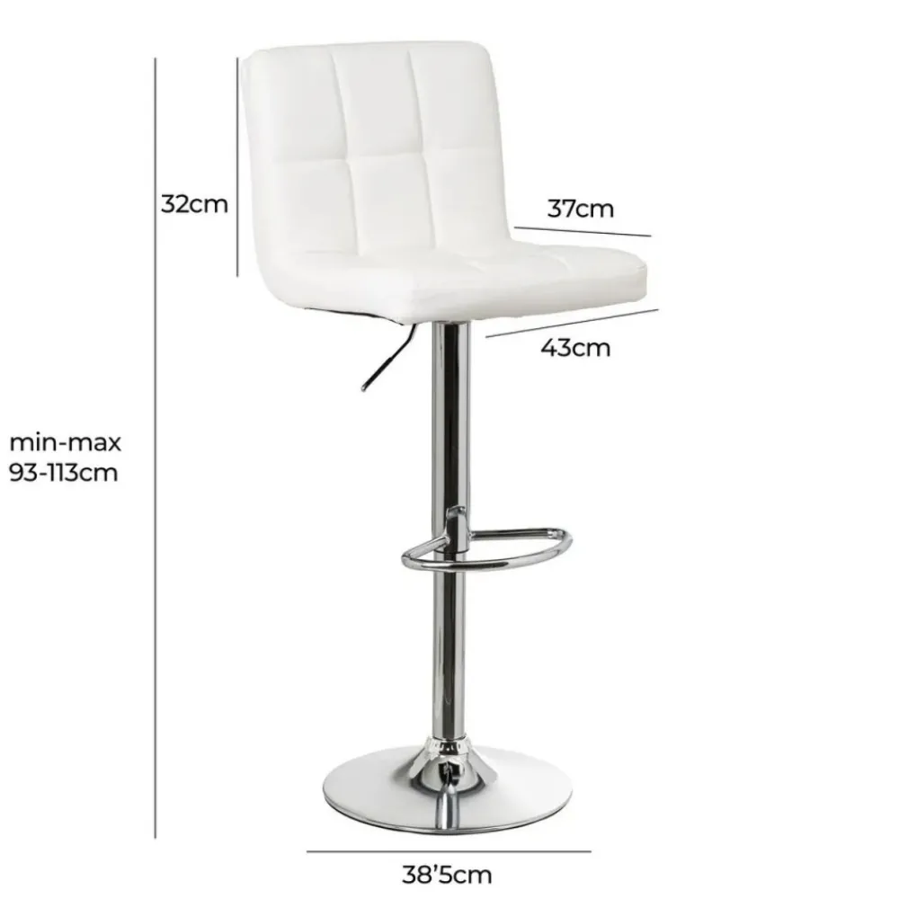 Hoker biały skórzano-metalowy 113 cm * HowHomely Discount