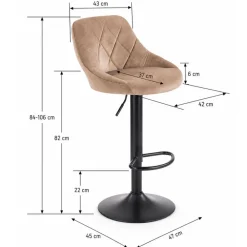 Hoker z oparciem beżowy H101 * Halmar New