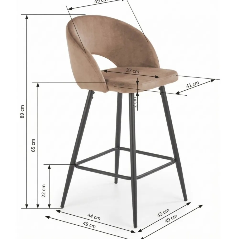 Hoker z oparciem H96 beżowy * Halmar Discount