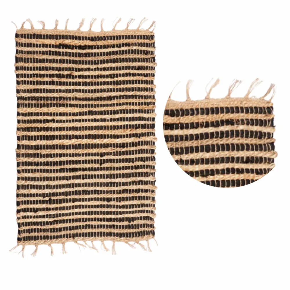 Jutowy dywanik 60x90 cm z frędzlami w pasy * GIFTDECOR Hot