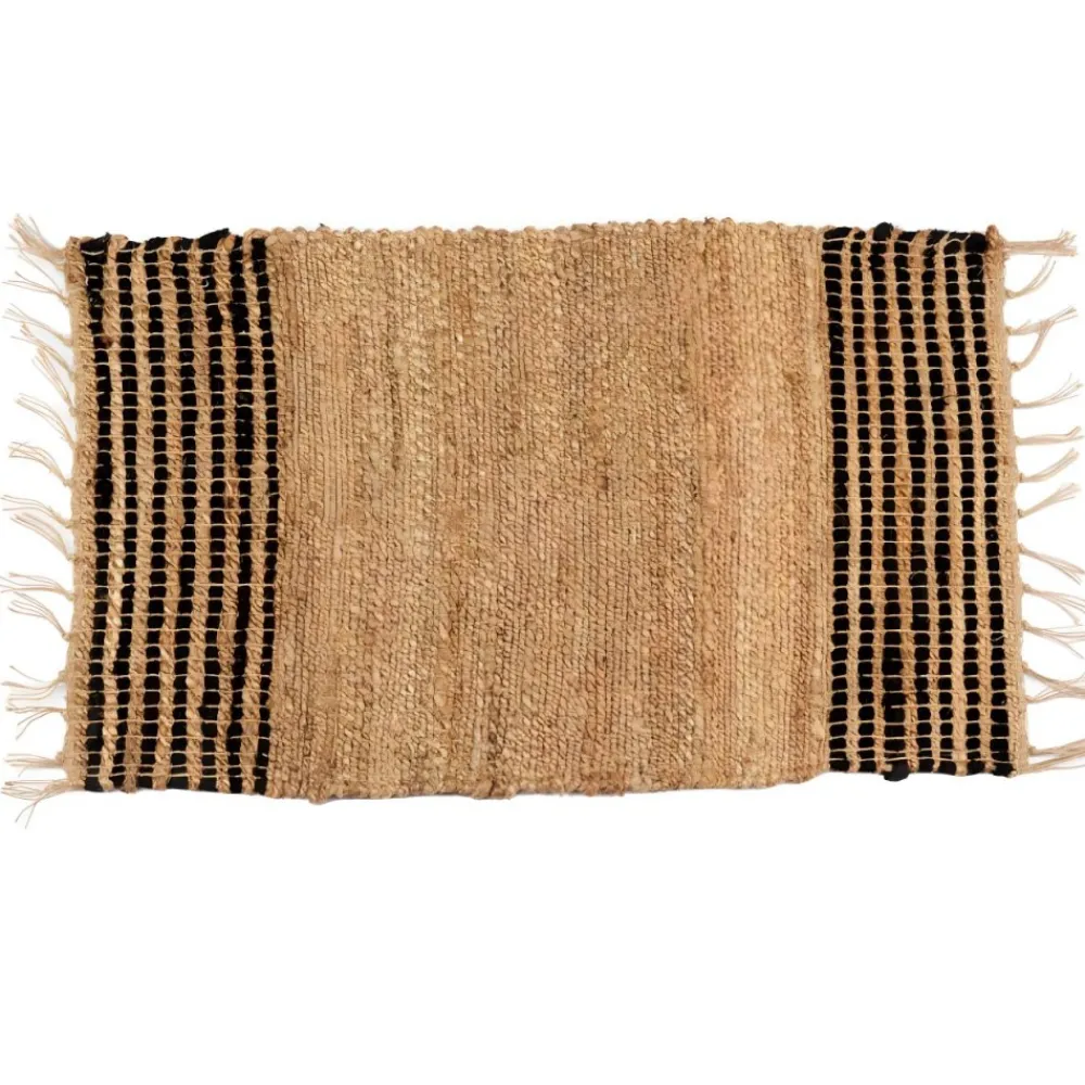 Jutowy dywanik 60x90 cm z frędzlami beżowy * GIFTDECOR Hot