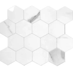 Kafelek samoprzylepny marmurowa mozaika plaster miodu 33x27,5 cm