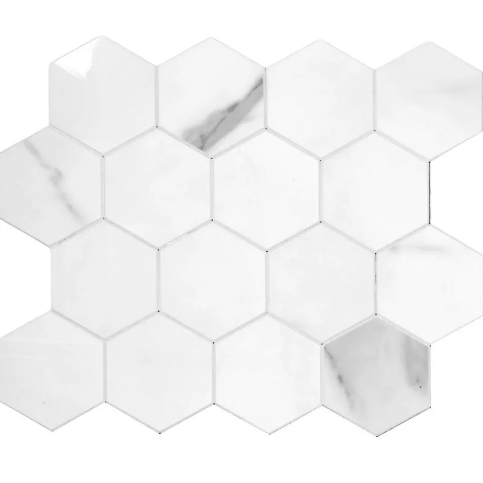 Kafelek samoprzylepny marmurowa mozaika plaster miodu 33x27,5 cm