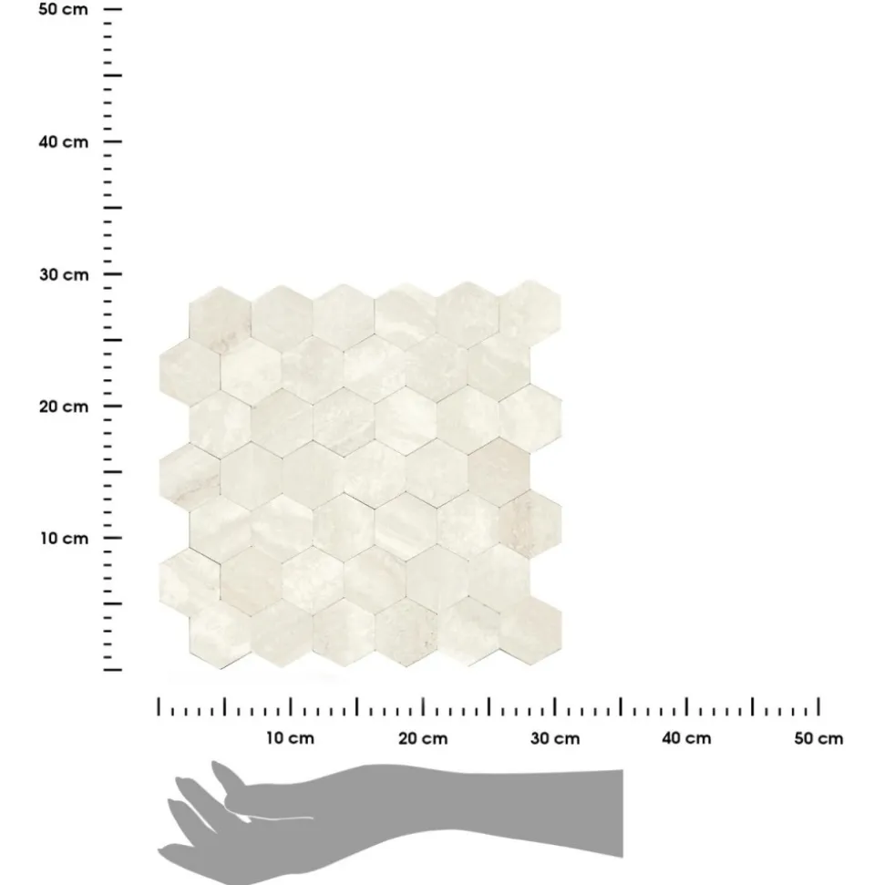 Kafelek samoprzylepny trawertyn mini plaster miodu 31,2x31,5 cm