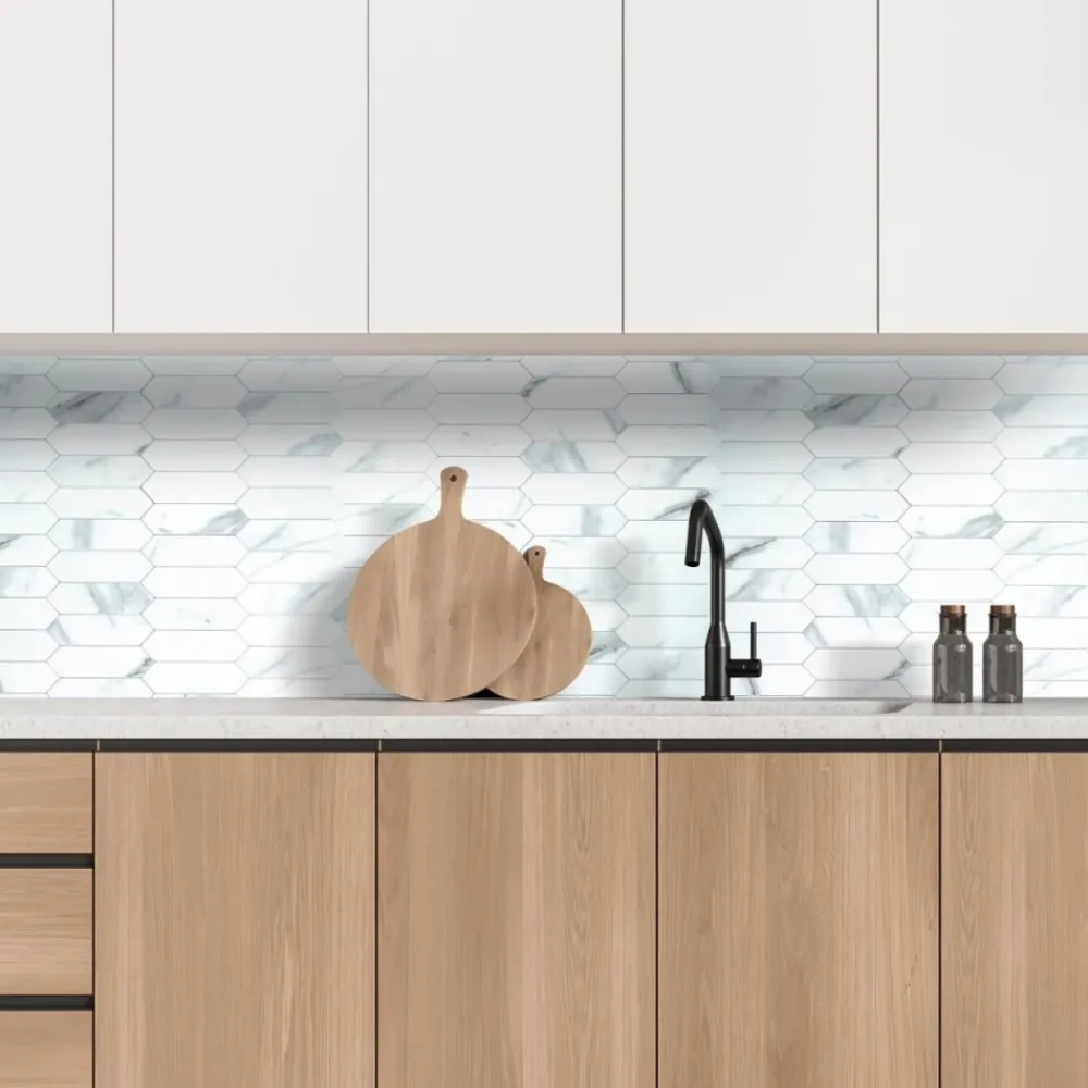 Kafelek samoprzylepny diament marmur 32,5x32,5 cm * HowHomely Outlet