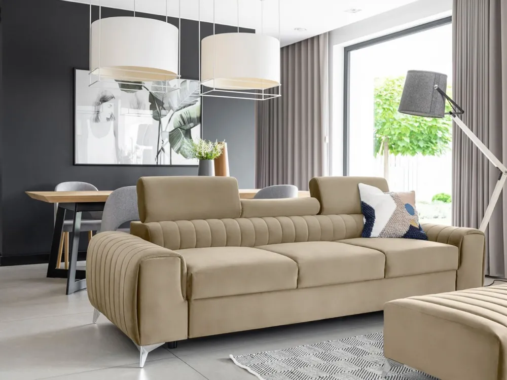 Kanapa z funkcją spania Laurence Nube 20 beżowa * Eltap Discount