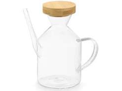Karafka na oliwę z bambusową pokrywką 600 ml