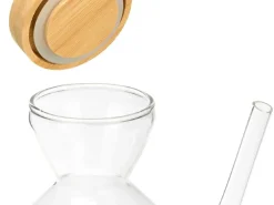 Karafka na oliwę z bambusową pokrywką 600 ml