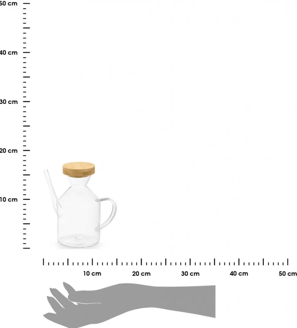 Karafka na oliwę z bambusową pokrywką 600 ml