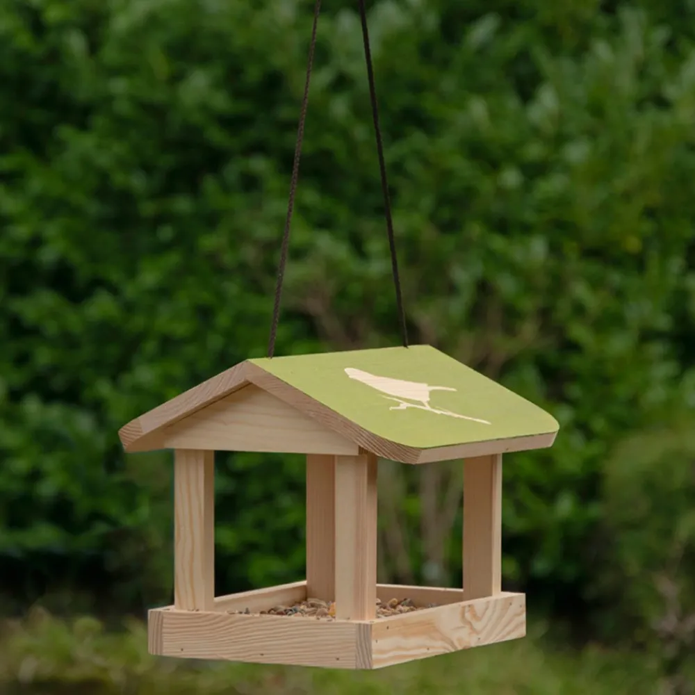 Karmnik dla ptaków wiszący z zielonym daszkiem * Esschert Design Online