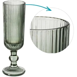 Kieliszek do szampana 160 ml prążkowany zielony * VIVALTO Best