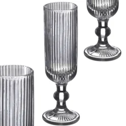 Kieliszek do szampana 160 ml prążkowany szary * VIVALTO Best