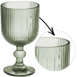 Kieliszek do wina 260 ml prążkowany zielony * VIVALTO Discount