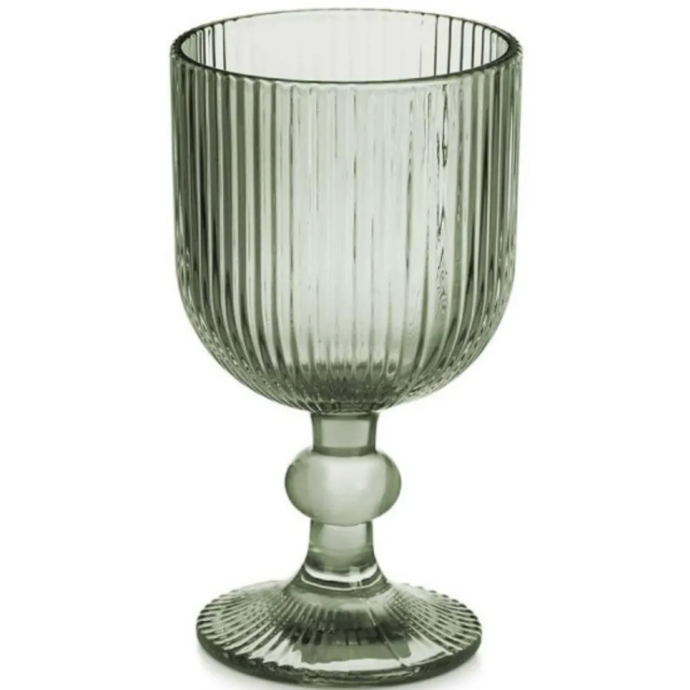 Kieliszek do wina 260 ml prążkowany zielony * VIVALTO Discount