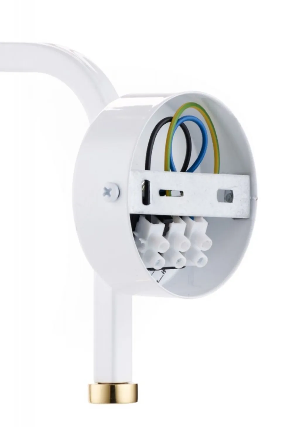 Kinkiet ABANDO złoty biały abażur 1xE27