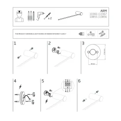 Kinkiet ARM Czarny 10W LED 3000K 65cm