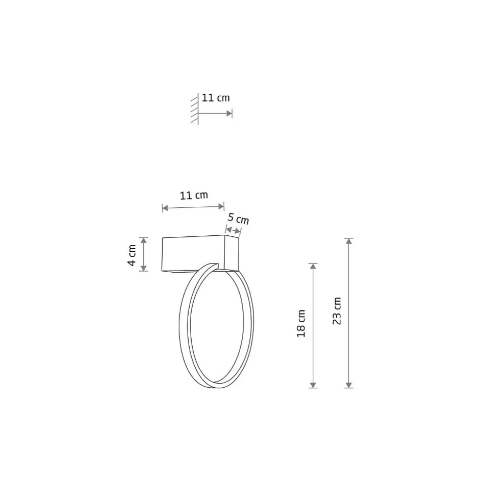 Kinkiet CIRCOLO Czarny 9W LED 4000K