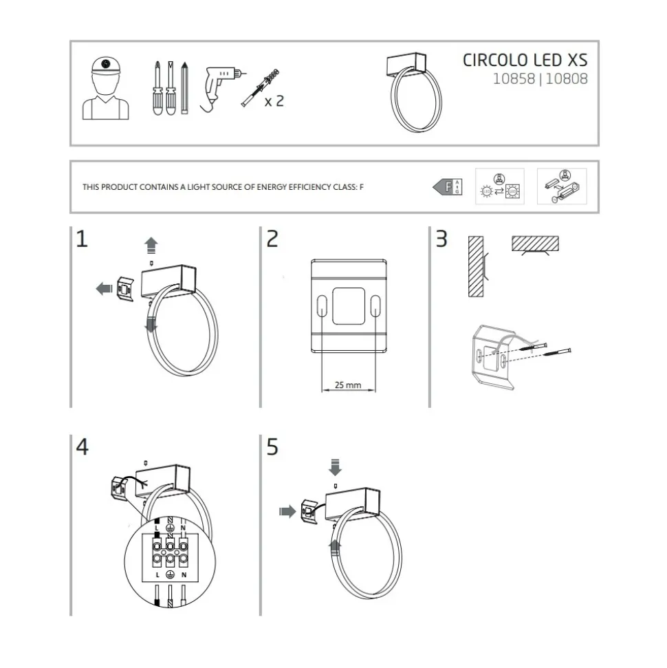 Kinkiet CIRCOLO Czarny 9W LED 3000K