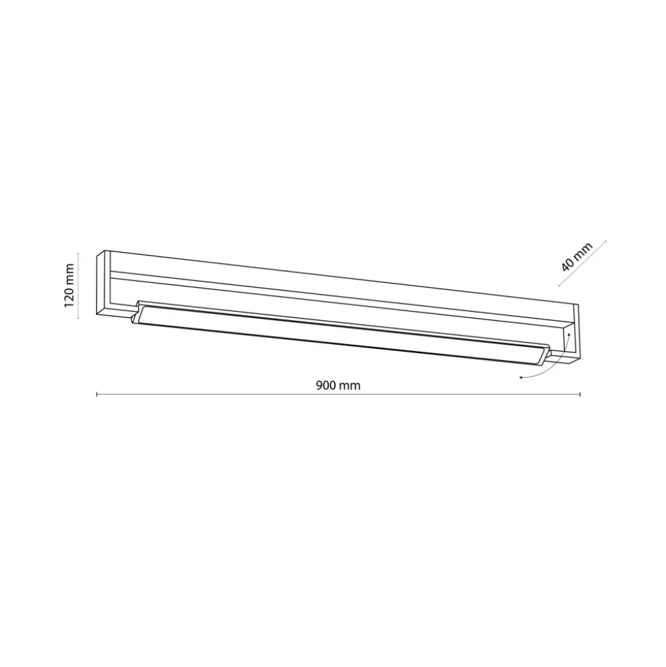 Kinkiet DEKSTER Czarny LED 36W IP44