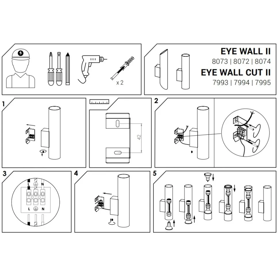 Kinkiet EYE WALL CUT Złoty 2xGU10