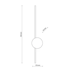 Kinkiet JAVA Biały Drewno 36W LED 93cm