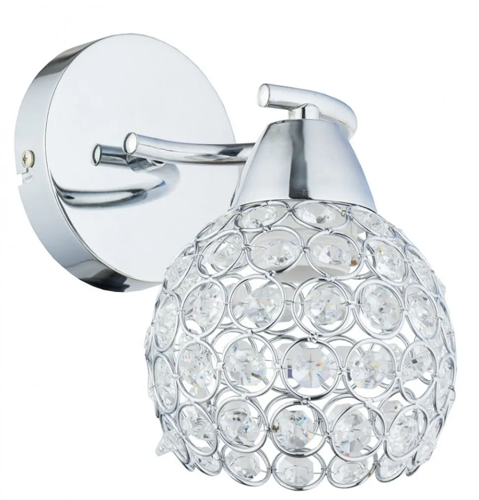 Kinkiet kryształowy srebrny Crystal I 1xE27 kryształki