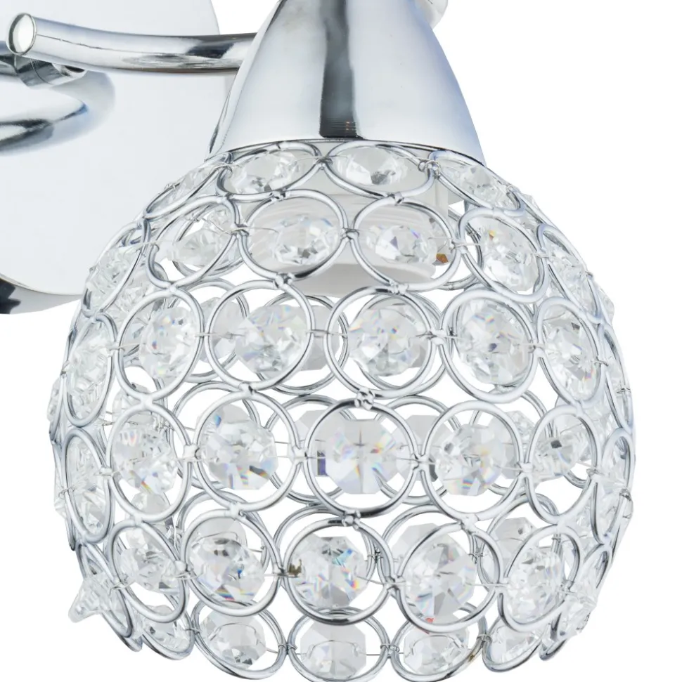 Kinkiet kryształowy srebrny Crystal I 1xE27 kryształki