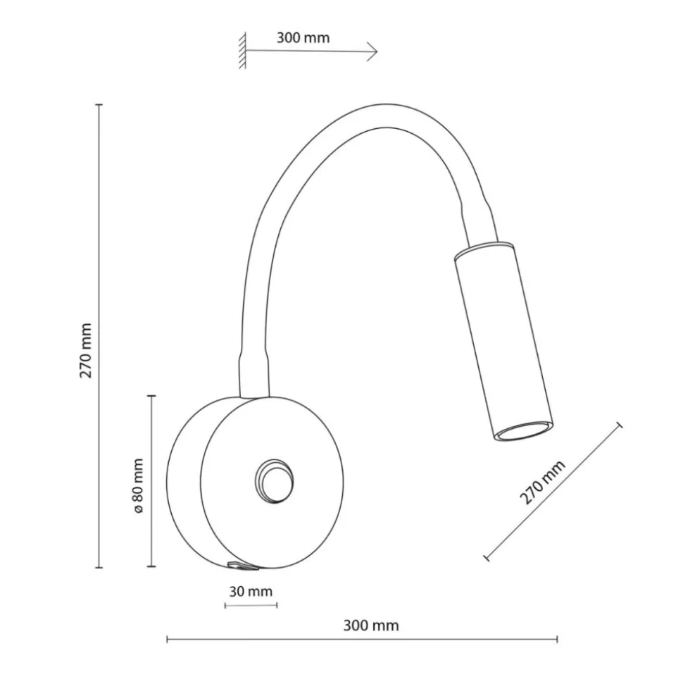 Kinkiet LAGOS czarny 1xG9 z wyłącznikiem i USB