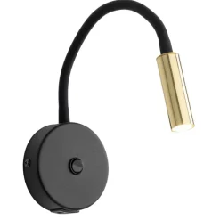 Kinkiet LAGOS czarny złoty 1xG9 z wyłącznikiem i USB