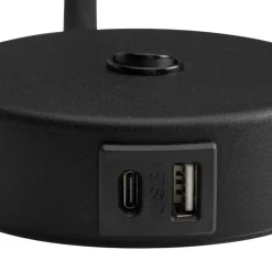 Kinkiet LAGOS czarny złoty 1xG9 z wyłącznikiem i USB