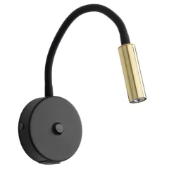 Kinkiet LAGOS czarny złoty 1xG9 z wyłącznikiem i USB