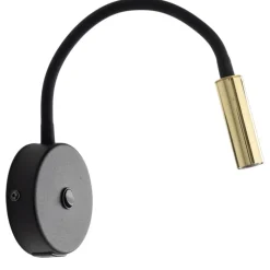 Kinkiet LAGOS czarny złoty 1xG9 z wyłącznikiem i USB