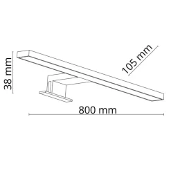 Kinkiet LEITO chrom 1xLED 80 cm