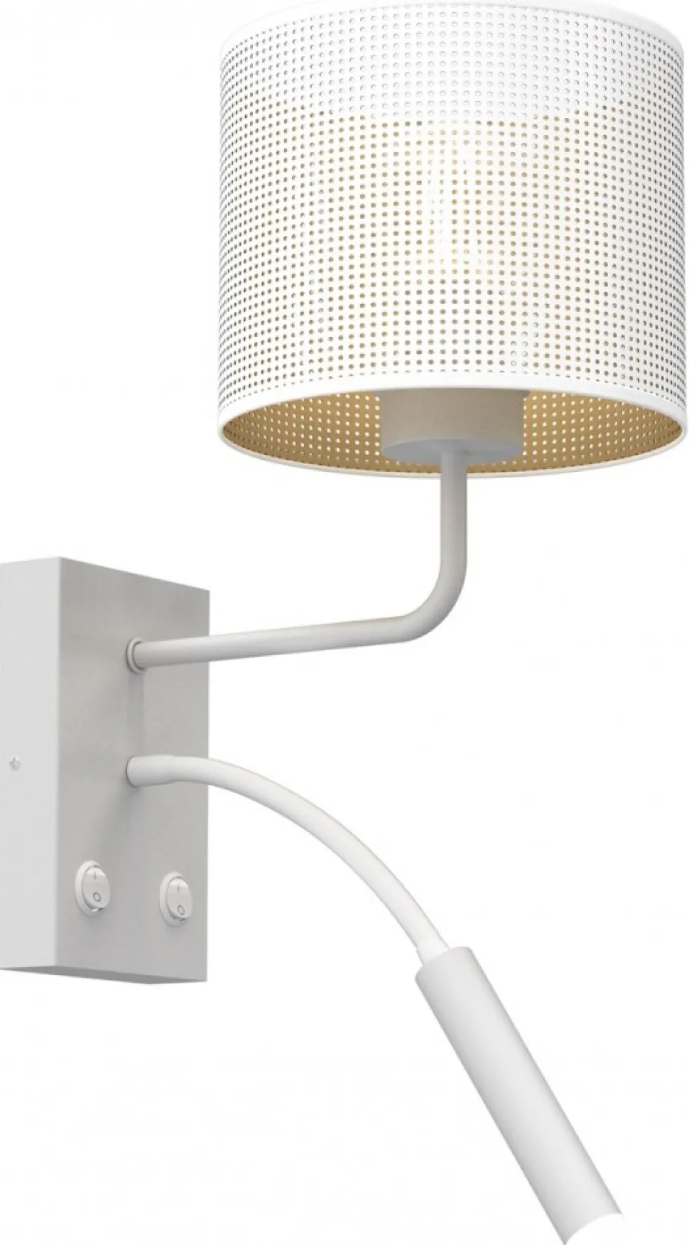 Kinkiet LOFT SHADE Biały Złoty Klosz z Tworzywa 1xE27 1xG9