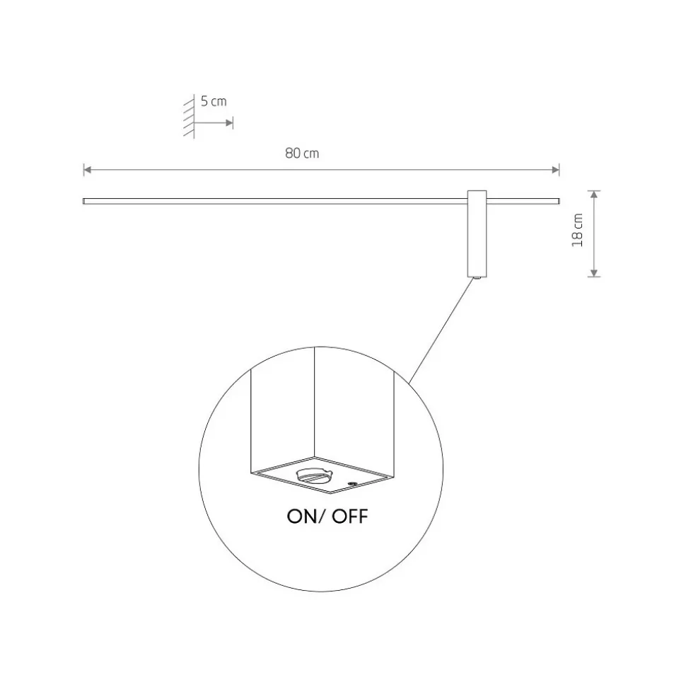 Kinkiet MOTIVE Czarny 11W LED 3000K 80cm