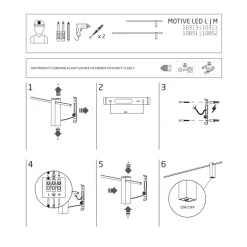 Kinkiet MOTIVE Czarny 16W LED 3000K 120cm