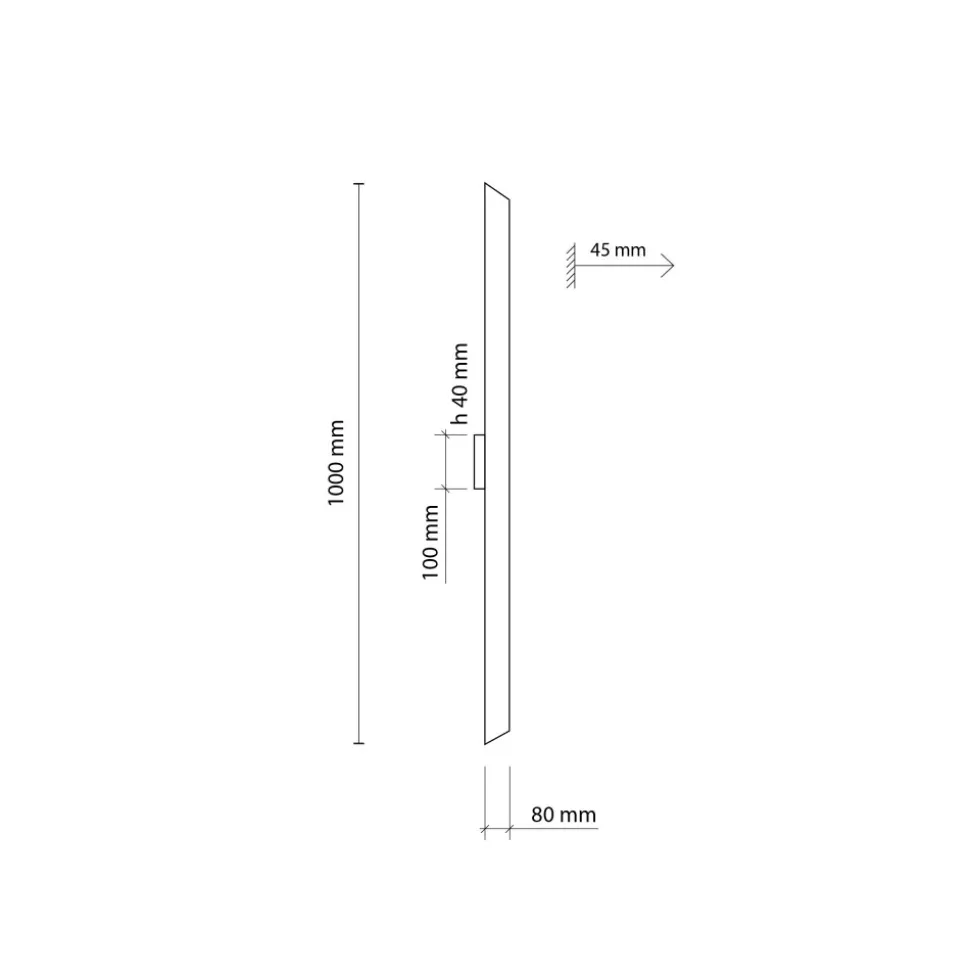 Kinkiet NAVI LONG Czarny LED 24W 100cm