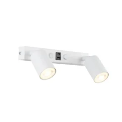 Kinkiet NEX biały 2xGU10 z portem USB