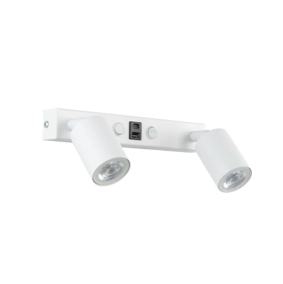 Kinkiet NEX biały 2xGU10 z portem USB