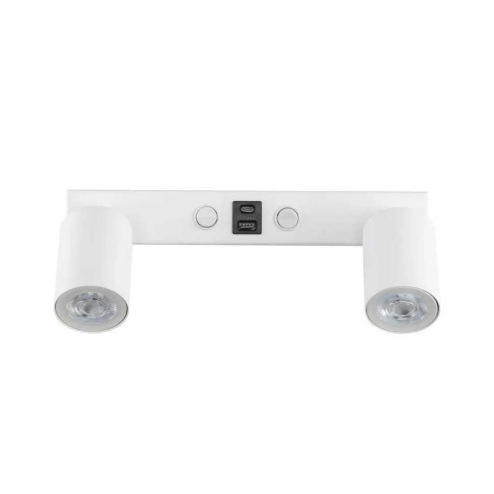 Kinkiet NEX biały 2xGU10 z portem USB