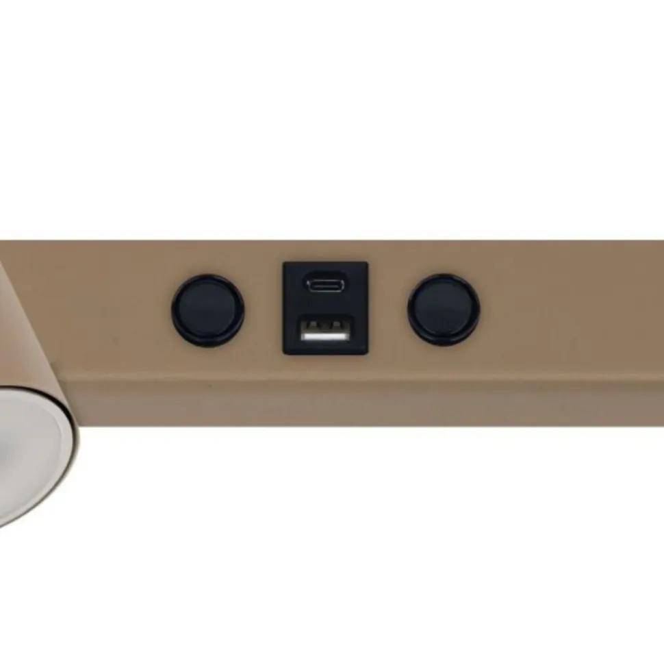 Kinkiet NEX sabia beżowy 2xGU10 z wyłącznikiem i USB