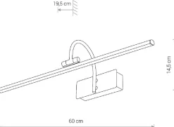 Kinkiet Obrazowy GIOTTO Złoty 13W LED 3000K IP20 60m