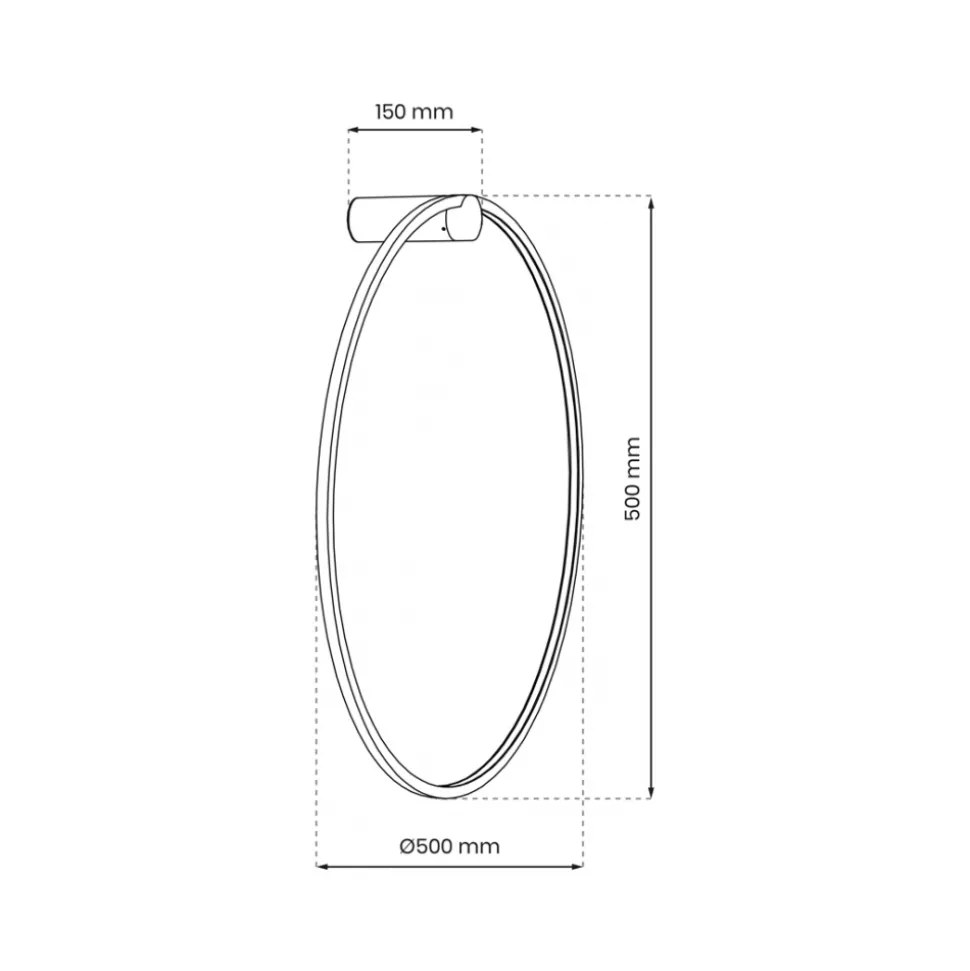 Kinkiet SATURNO Złoty 25W LED 50cm