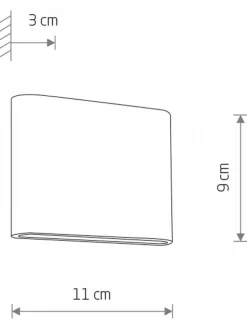 Kinkiet SEMI LED S czarny 2x3W IP54 3000K